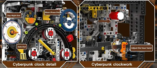 ساختنی لگو مولد کینگ 10159 ساعت مکانیکی Cyberpunk Clock کنترلی