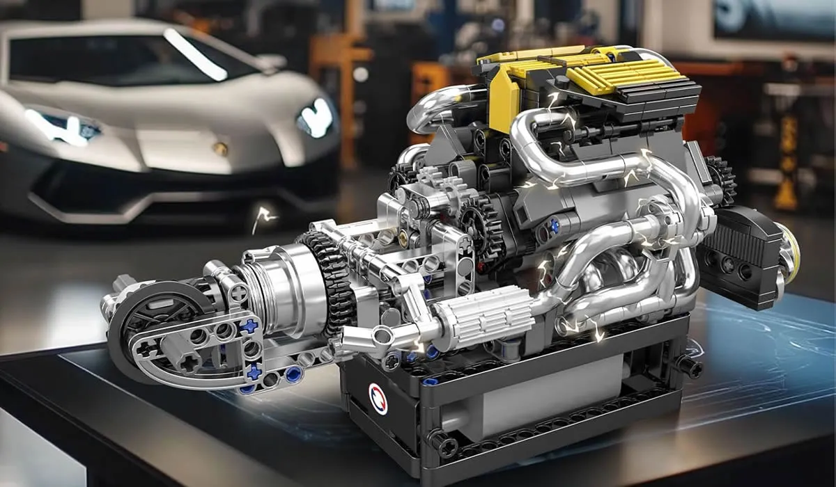 لگو مولد کینگ 10207 موتور 12 سیلندر PAG Supercar V12 Engine