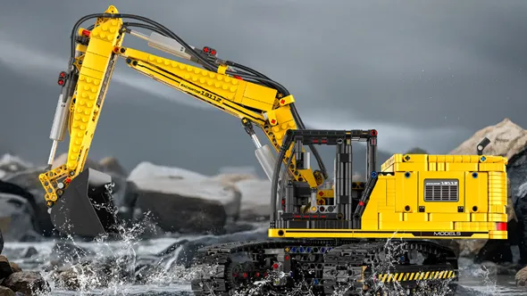 لگو مولد کینگ 15061 ماشین بیل مکانیکی Mechanical Digger Yellow کنترلی